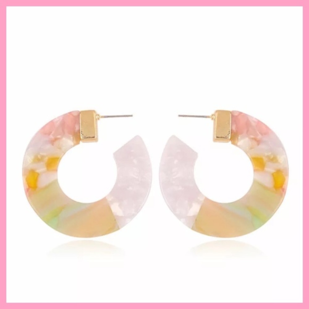 ✨”ARIANNA” ACRYLIC HOOP STYLE EARRINGS-DROP-NEW‎